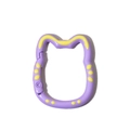 Cat shaped spring snap hook in purple and yellow finish for DIY keychains - Purple
