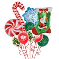 Christmas balloon set with Santa Claus, candy cane foil and colorful latex balloons - Colorful Christmas Sock