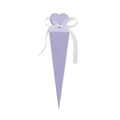 Lavender cone-shaped gift box with heart ornament and white ribbon for wedding party - Light Purple