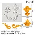 European relief leaf pattern silicone fondant mold for cake border decoration with dimensions - Style 4# (15-506) / Gray