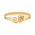 Bracelet jonc ajouré doré avec motifs papillons et fleurs avec incrustations de nacre - Style Fleur Papillon Creuse (4#)