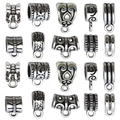 20pcs antique silver alloy bail beads with vintage textures for DIY jewelry making - Mixed 20Pcs Antique Silver Bails