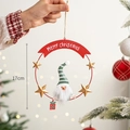Targhetta Merry Christmas in ferro nordico con gnomo da 17cm e decorazioni a stella - Gnomo / Bianco