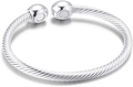 Detail view of silver stainless steel twisted wire bracelet with magnetic ends - Silver