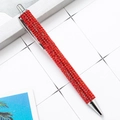 Luxury red rhinestone ballpoint pen with silver metal accents for business gifts - Bright Red (Silver Parts)