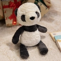 Plush panda toy with curly faux fur texture and cute seated pose in festive gift setting - 30cm / Panda