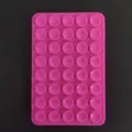Rectangle rose pink silicone suction cup pad with 60 micro suction cups for phone grip - Double Sided 24 Holes / Rose Red