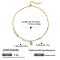 Colorful bead necklace with stainless steel sun pendant and freshwater pearl details - Sun Pendant Beaded Style (JDN0204048)