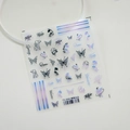 Autocollants d'ongles holographiques papillon bleu, motifs floraux et noms de villes TS-3066 - Grappes Colorées (TS-3066)