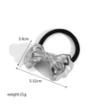 Élastique à cheveux nœud argenté en acier avec détails de dimensions et de poids - Style Nœud Papillon (FT001) / Argenté
