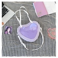 Purple heart-shaped ita bag with white trim and transparent window for display - Light Purple
