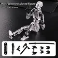 Transparent 3D printed articulated action figure with black weapon accessories set - Gen 3 Transparent With 4 Weapons 3 Hands