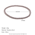 Dehnbares Silber-Perlenarmband aus 2,9 mm Edelstahlperlen mit 8,5 cm Innendurchmesser - 3mm / Silber