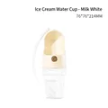 Portable ice cream style pet water bottle in milk white color with 76x76x214mm dimensions - 280ml / Milk White