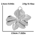 Dimensiones del colgante de flor en acero inoxidable 304: altura 2,4 cm y anchura de 2,6 cm - Color Acero