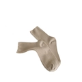 Classic ribbed beige crew socks in Japanese style made of soft cotton blend fabric - Khaki