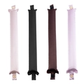 Set of four satin heatless hair curlers in pink, black, brown, and purple with snap buttons - OPP Bag (4 Pcs) / Mixed Colors