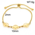 Gold stainless steel adjustable bird charm bracelet with 10mm round pendant detail - Flying Bird Hollow Gold (KB170805-Z)