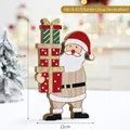20cm wooden Santa Claus figurine holding gift boxes for Christmas table decor - Santa Claus with Gift Boxes