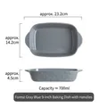 9-inch forest grey-blue rectangular ceramic baking dish with double handles and rock texture - Forest Grey Blue 9 Inch Double Handle Baking Dish