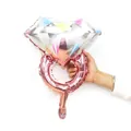 16-inch rose gold and silver diamond ring foil balloon for wedding party decor - 16" / Multi-color Rose Gold