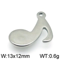 Polierter Musiknoten-Anhänger aus Edelstahl, 13x12 mm Silberanhänger für DIY-Schmuck - Musiknoten-Stil (KLJ4763-Z) / Stahlfarbe