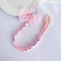 Pink bow hair tie with rainbow extensions and a colorful unicorn star charm detail - 2# Resin Rainbow