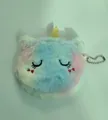 Rainbow plush unicorn coin purse with golden horn and cute closed eyes embroidery - Rainbow