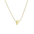 Classic 18k gold plated necklace featuring a small minimalist 3D letter F pendant - Letter F