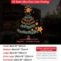 Golden Christmas tree electrostatic window sticker with stars for festive glass decoration - Small / Sduv-461