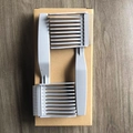 Two grey professional fade combs for men's hair styling on a brown cardboard box - Model B Grey 2Pcs Kraft Box