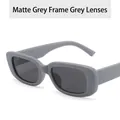 Retro small square sunglasses for women with sand gray frames and dark gray lenses - Sand Gray Frame Gray Lens