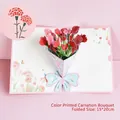 3D pop-up Mother's Day card with colorful carnation bouquet and 15x20cm size detail - Carnation Bouquet