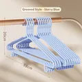 Thick starry blue plastic non-slip hangers with shoulder grooves and metal hooks - 38cm Hook Style / Starry Blue