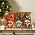 Set di tre gnomi natalizi in legno dipinti a mano con colori festivi rosso e verde - Stile B / 9 Pezzi Per Confezione