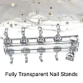 Clear acrylic nail art stand set with 5 chess-shaped holders for practice and display - All Transparent
