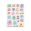 Hoja de 23 pegatinas coloridas con citas inspiradoras para álbumes de recortes y agendas - Frases inspiradoras coloridas Estilo D (G011-D)