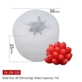 Moule à bougie succulente en silicone blanc pour savon DIY, diamètre 38 mm - Moule Succulente (ZW-138) / Blanc