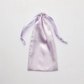 Pale purple silk drawstring pouch in glossy satin finish for accessories and gifts - Light Purple