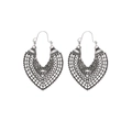 Bohemian vintage hollow flower drop earrings in antique silver finish for women - Antique Silver Hollow (3573)