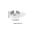Silver fishtail lattice ring with geometric texture and 0.8cm width specifications - TYR0382 / Silver Ethnic Relief