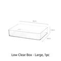 Large low-profile transparent refrigerator storage box in clear plastic 30x20x5.8cm - Low Transparent Box - Large - PET