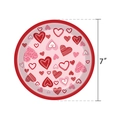 Piatti di carta da 7 pollici con cuori rossi e rosa per decorazioni di San Valentino - Piatti a forma di cuore (Piccolo)