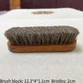 Spazzola per scarpe in crine e legno di faggio, manico scuro da 12,3x4x1,1 cm - Spazzola in crine di cavallo in legno di faggio rame antico (A-122)