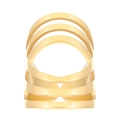 Chic 18K gold plated stainless steel hollow oval ring with multilayer cage design - 18K Gold (Stainless Steel) N-070