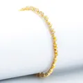 Golden tennis bracelet featuring triangular metal links set with sparkling zircon stones - Style 6-Triangle Zigzag Tennis Bracelet