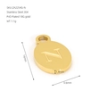 18K gold plated stainless steel oval pendant with letter N for DIY jewelry making - Letter N(ZA2254G-N) / Pendant Only / Gold