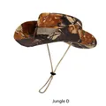 Outdoor fishing sun hat in Jungle D camouflage pattern with adjustable chin strap - One Size (56-58cm) / Jungle D