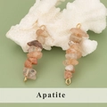 Hand-wrapped natural apatite stone pendant with gold wire for DIY jewelry making - 20S Apatite (Set of 4)