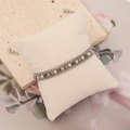 Böhmisches geflochtenes Armband mit Metallketten und facettierten Kristallperlen im Detail - Mehrlagiger Perlenstil in Gemischten Tönen (4#)